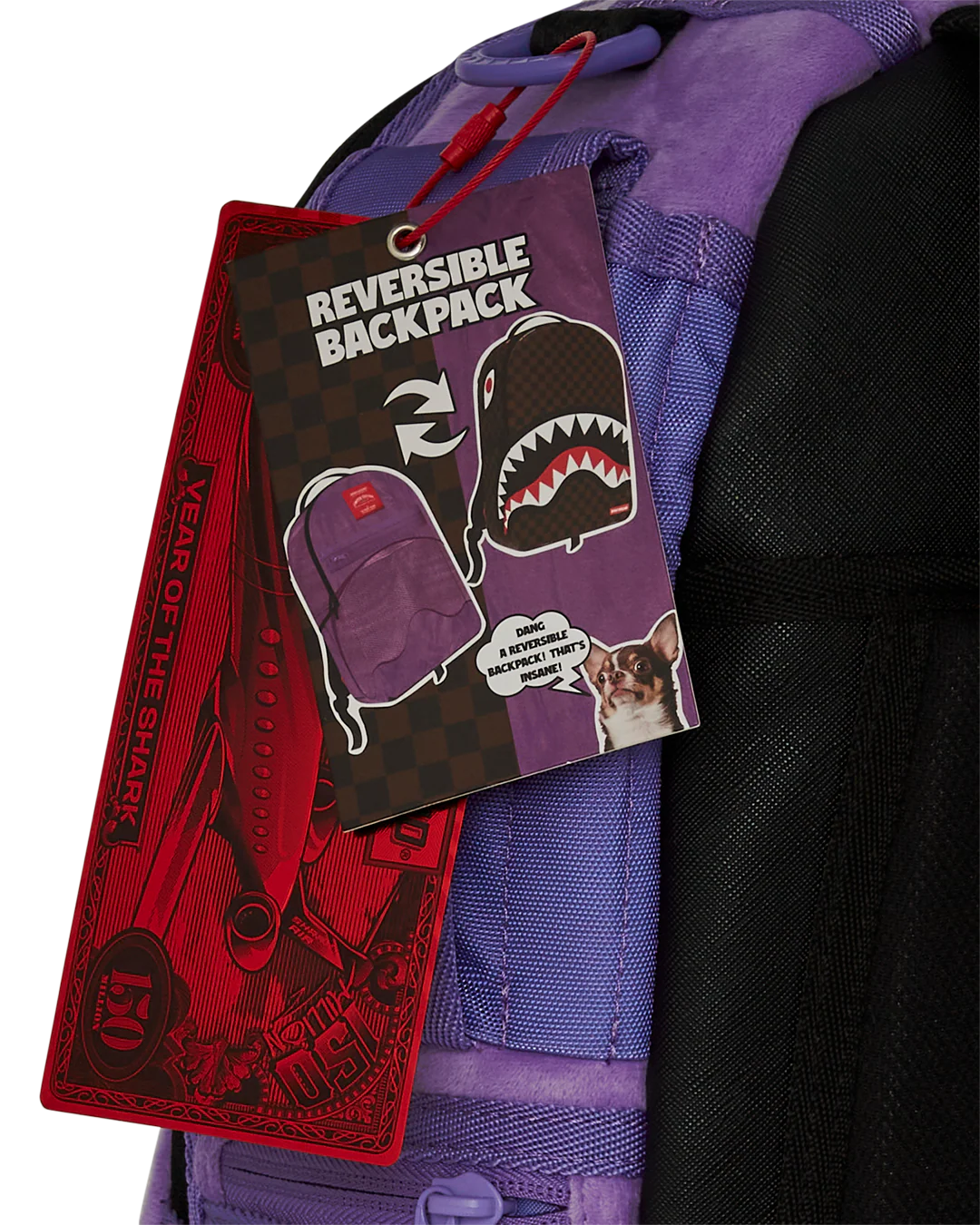 NOOO WAY!!! A REVERSIBLE BACKPACK - PURPLE VELOUR TO OG SHARKS IN PARIS BACKPACK