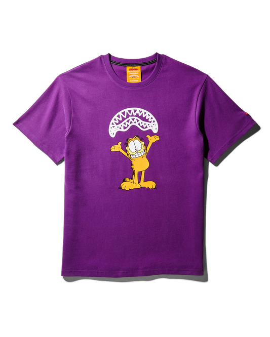 GARFIELD SHARKMOUTH GRAPHIC T-SHIRT (PURPLE) (Medium)